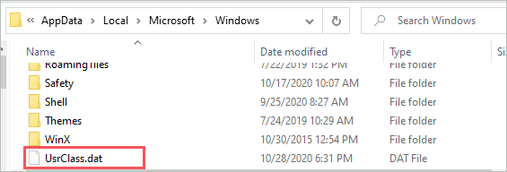 Rename UsrClass.dat file