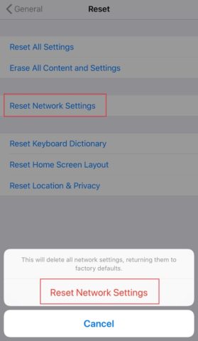 Reset Network Settings to restart ipad