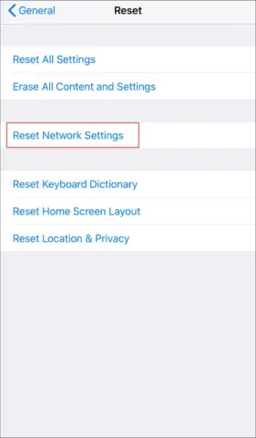 Reset network settings to update ipad
