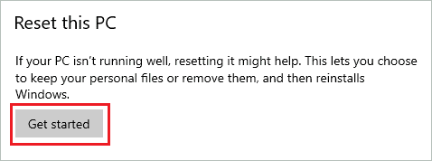  Start the reset process to fix memory management error