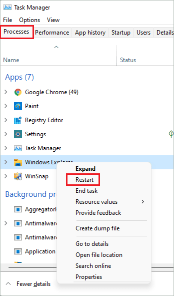 Restart Windows Explorer for how to move start menu in windows 11