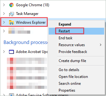 Restart Windows Explorer 5