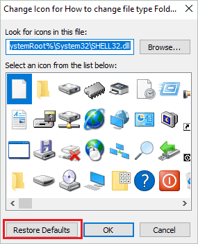Restore default icon for the folder