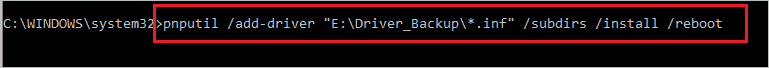 Restore using Command Prompt for how to backup drivers