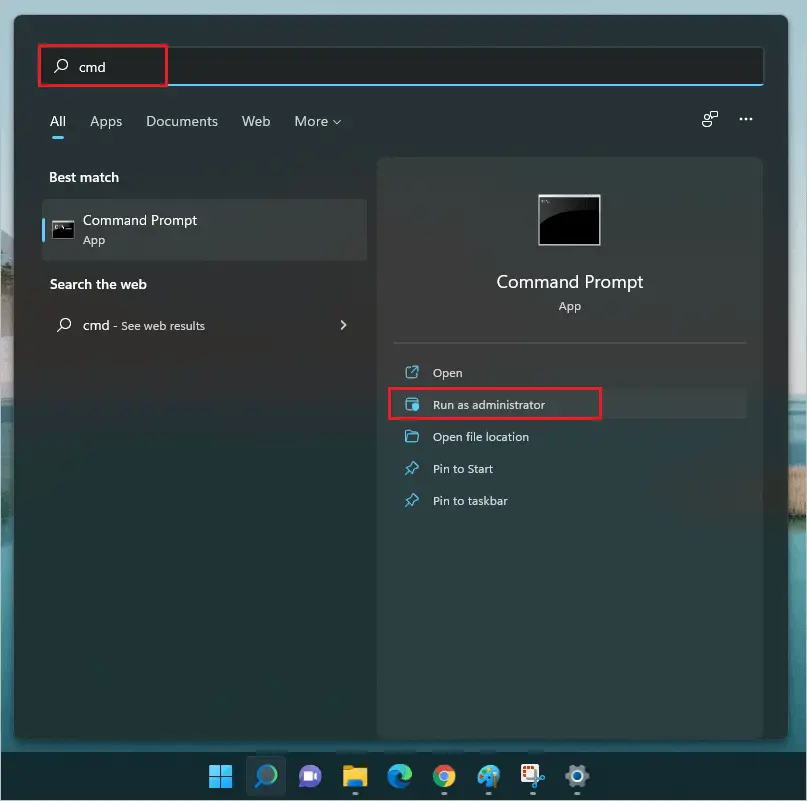 Open Command Prompt as administrator to know how to change time on Windows 11