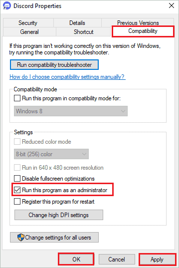 Run Discord as administrator