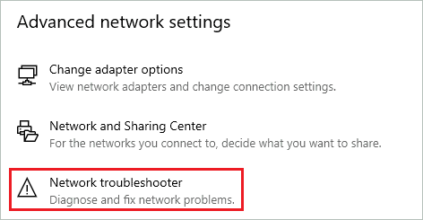 Run Network troubleshooter