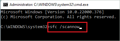 Execute sfc /scannow command