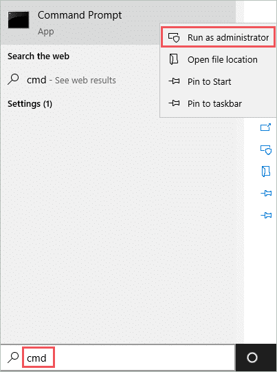 Run command prompt as administrator