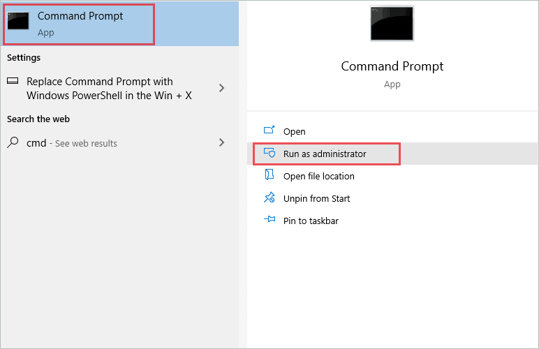 Open Command Prompt as administrator