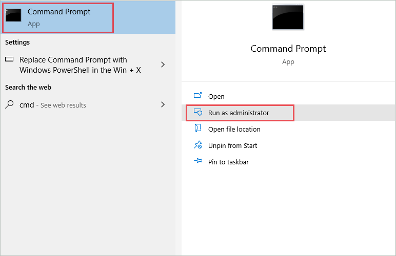 Open Command Prompt as administrator