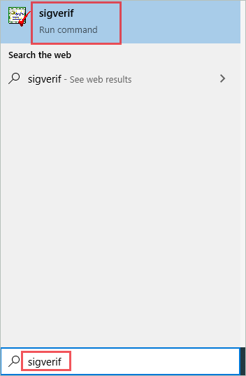 Run sigverif command