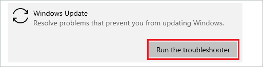 Run the Windows Update troubleshooter