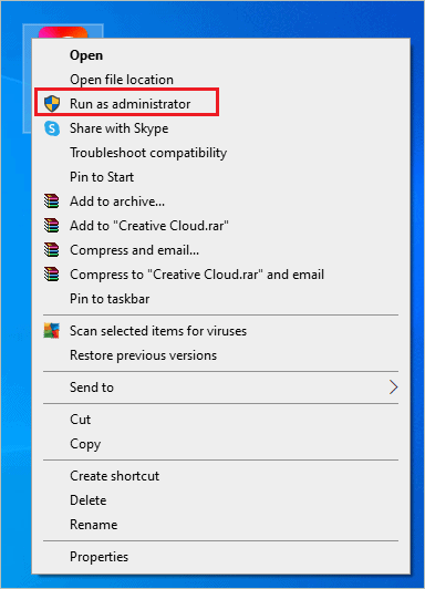Run the app as administrator