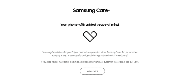 Samsung Care cell phone insurance