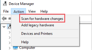 Scan for hardware changes 10