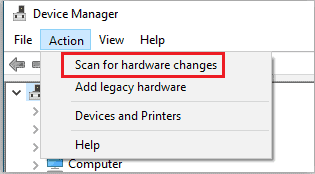 Scan for hardware changes
