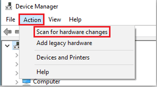 Scan for hardware changes 9