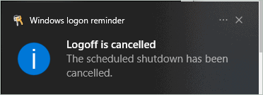 Scheduled shutdown canceled