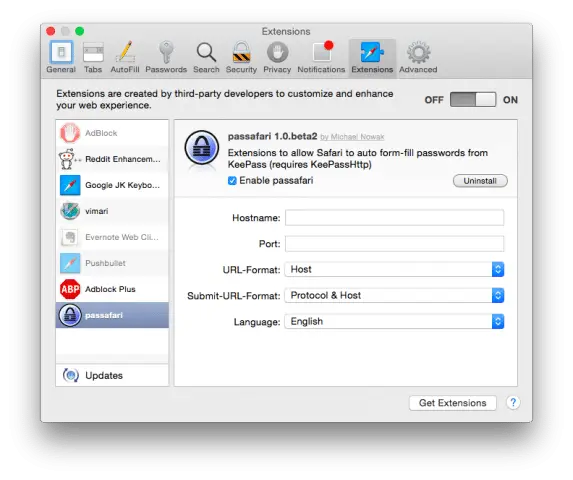 keepass for safari