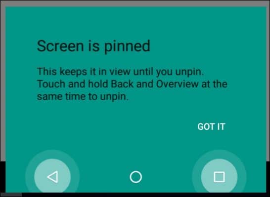 Pined screen on Android screen-pinning-in-android-security