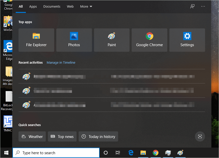 Search box in Windows