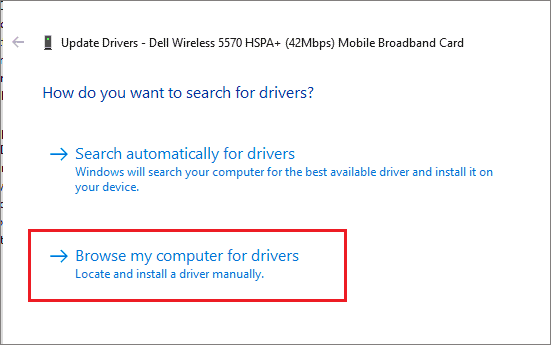 Browse my computer to detect missing drivers