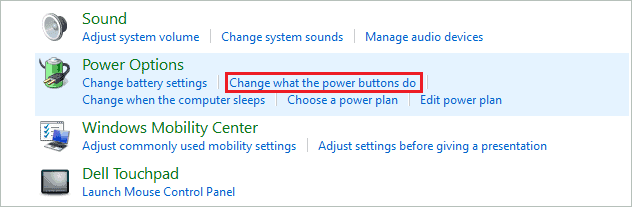 Click on Change what the power buttons do