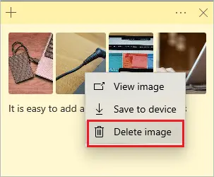 Select Delete image
