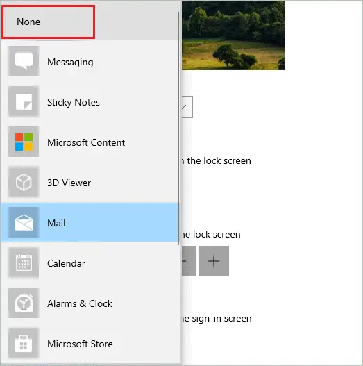Select None to fix Windows Spotlight not working