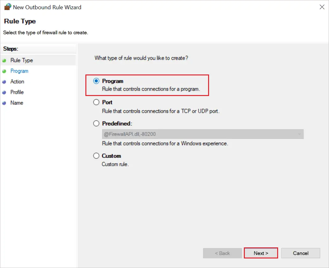 Select Program for How To Block A Program From Accessing The Internet In Windows 10