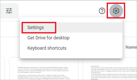 Select Settings