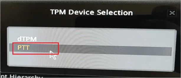 Select the TPM device for how to enable tpm