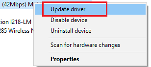 Select update driver