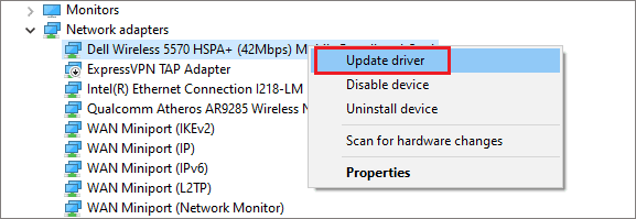 Select Update driver