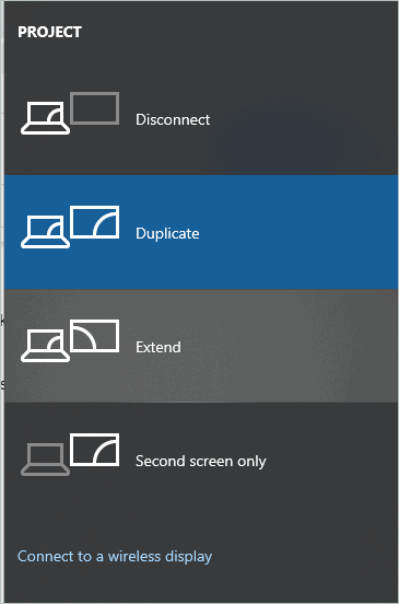 Select projection mode