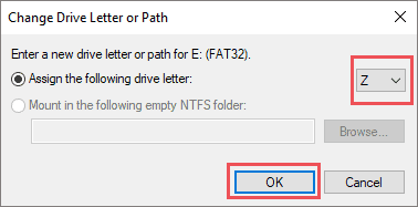Select the drive letter of your choice to fix external hard drive not showing up windows 10