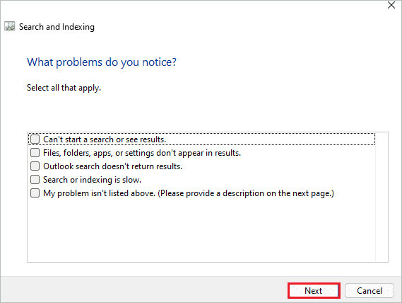 Select the problem with the Start menu