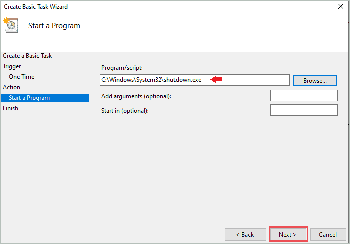 Select a program/script from System32 folder