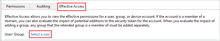 Select user for Effective access