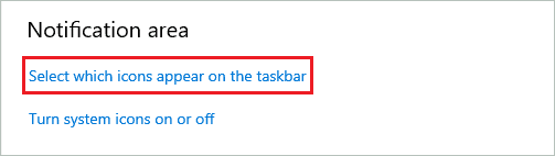 Click on Select which icons appear on the taskbar