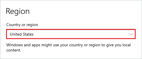 Select your country or region