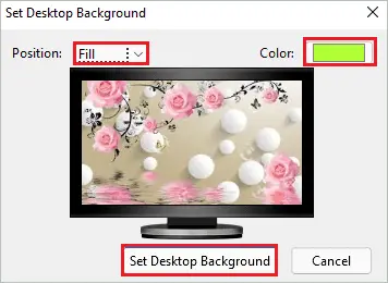 Set Desktop Background using Firefox browser to change windows 11 wallpaper
