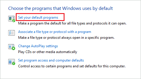 Click on Set your default programs