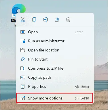 Click on Show more options