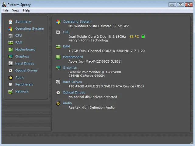 how to check graphics card windows 10 through Speccy