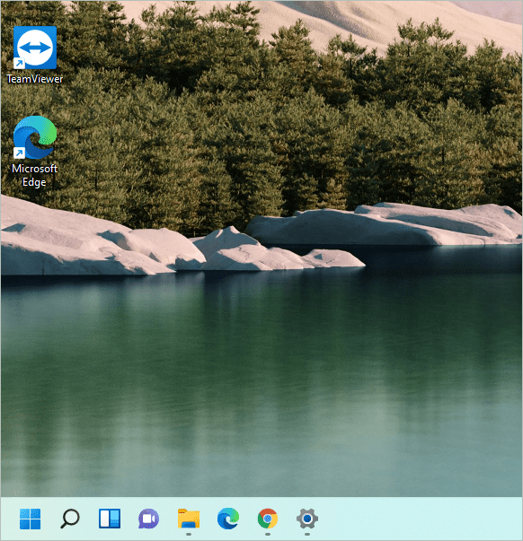 Start menu to the left of the screen