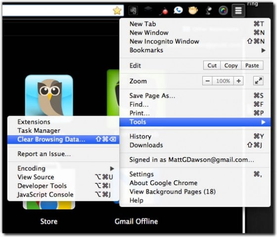The Chrome browsing data menu The-Chrome-browsing-data-menu