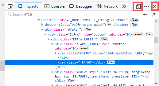 Toggle the devices on inspected elements