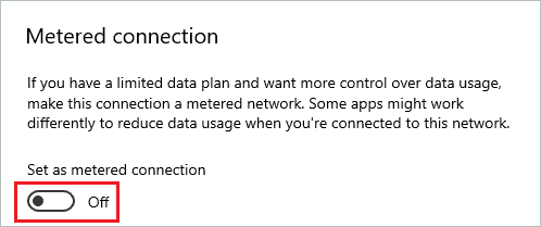 Disable Metered connection to fix Windows Spotlight not working